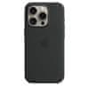 szilikon tok iPhone 15 Pro MagSafe készülékkel - Fekete