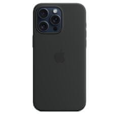 Apple iPhone 15 Pro Max szilikon tok MagSafe-vel - Fekete