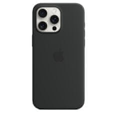 Apple iPhone 15 Pro Max szilikon tok MagSafe-vel - Fekete