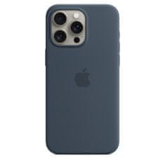 Apple iPhone 15 Pro Max szilikon tok MagSafe-zárral - Viharkék