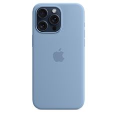 Apple iPhone 15 Pro Max szilikon tok MagSafe-talppal - téli kék
