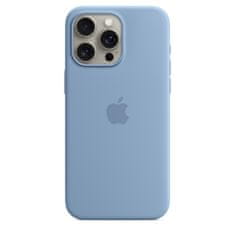 Apple iPhone 15 Pro Max szilikon tok MagSafe-talppal - téli kék
