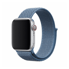 Devia Apple Watch 1-6, SE (42 / 44 mm) / Watch 7-8 (45 mm) / Watch Ultra (49 mm), textíl pótszíj, szilikon keret, állítható, Delux Sport3, kék (RS125983)