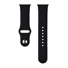 Devia Apple Watch 1-6, SE (38 / 40 mm) / Watch 7-8 (41 mm), szilikon pótszíj, állítható, Delux Sport, fekete (RS139932)