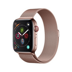 Devia Apple Watch 1-6, SE (42 / 44 mm), fém pótszíj, milánói stílus, mágnes zárral, Elegant, vörösarany (RS125989)