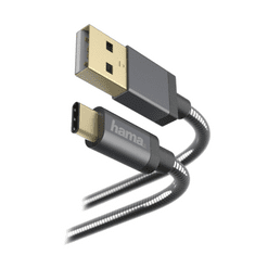 Hama Metal USB-C - USB-A adatkábel 1,5m (173636) (hama173636)