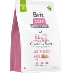 Brit Care Dog Sustainable Adult Small Breed csirke+bogár 3 kg