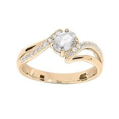 Troli Gyönyörű aranyozott gyűrű kristállyal PO/SR09000D (Kerület 58 mm)