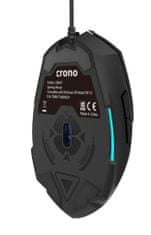 Crono CM647/Fekete/Fekete/Kék optikai/vezetékes USB