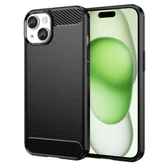 Techsuit fekete Carbon Silicone tok Apple Iphone 15 Plus készülékhez (128818)
