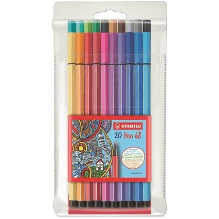 Stabilo "Pen 68" rostirón készlet 1 mm 20 különböző szín (6820/PL) (S6820/PL)