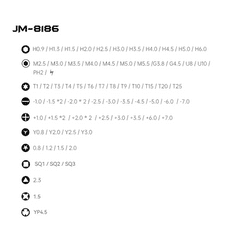 Jakemy JM-8186 83 az 1-ben precíziós csavarhúzó készlet fehér (128826)