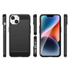 Techsuit fekete Carbon Silicone tok Apple Iphone 15 Plus készülékhez (128818)