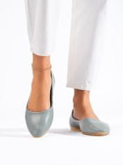 Amiatex Női balerina cipő 103265, szürke és ezüst árnyalat, 36