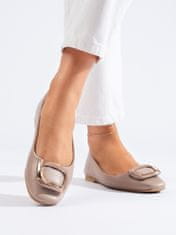 Amiatex Női balerina cipő 103267 + Nőin zokni Gatta Calzino Strech, bézs és barna árnyalat, 37