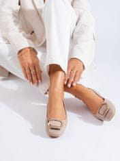 Amiatex Női balerina cipő 103267, bézs és barna árnyalat, 36