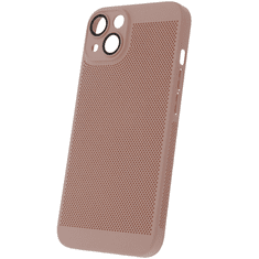 TokShop Apple iPhone 12, Műanyag hátlap védőtok, légáteresztő, lyukacsos minta, Breezy, rózsaszín (138839)