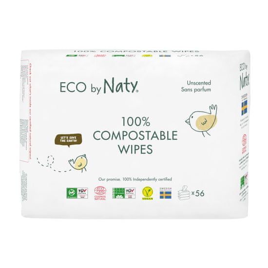 ECO by Naty ECO Illatmentes nedves törlőkendők - érzékeny bőrre (3x56 db)