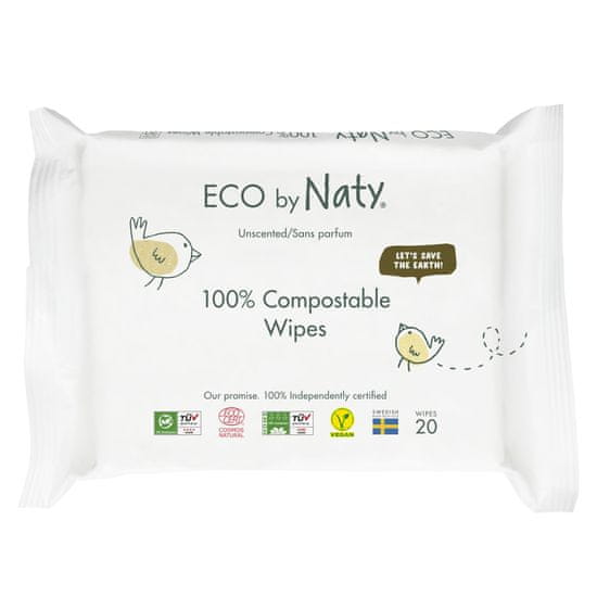 ECO by Naty Illatmentes nedves törlőkendő - érzékeny bőrre (20 db)