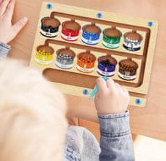 Shopdbest Mágneses színválogató fa tábla gyerekeknek - kiváló a finommotoros készségek fejlesztéséhez és a számoláshoz
