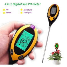 MeryStyle 4 az 1-ben digitális talajmérő műszer - talajmérő/hőmérő/fényerősségmérő/pH mérő