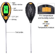 MeryStyle 4 az 1-ben digitális talajmérő műszer - talajmérő/hőmérő/fényerősségmérő/pH mérő