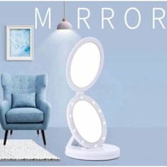 MeryStyle Smink és kozmetikai tükör LED lámpával - 5x nagyítású-kerek