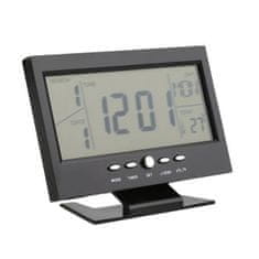 MeryStyle Digitális óra LCD kijelzővel és hangvezérléssel, hőmérő funkcióval DS-8082 - Fekete