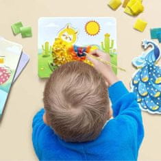 Shopdbest Kreatív puzzle lyukasztás festés - Szórakoztató és fejlesztő játék a kézügyesség és rajzkészség terén, 10 DB