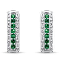 Brilio Silver Varázslatos ezüst fülbevalók zöld cirkónium kővel EA294GW