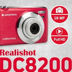 dc8200 kompakt digitális fényképezőgép, piros