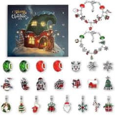 VIVVA® Karácsonyi karkötő adventi naptár, 22 db gyöngy, 2 db DIY karkötő- ADVENTBRACE