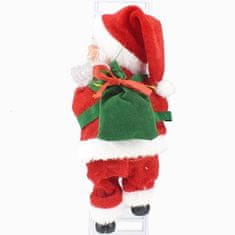HOME & MARKER® Mászó Mikulás dekoráció, éneklő karácsonyi dekoráció, zenélő télapó, téli dekoráció beltérre | LADDERSANTA