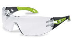 Uvex Pheos védőszemüveg, PC átlátszó/UV 2C-1,2; SV kiválóság / duoszférikus szemellenző / oldala fekete, zöld