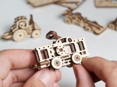 UGEARS 3D fából készült mechanikus puzzle 4 mechanikus függő járművekkel
