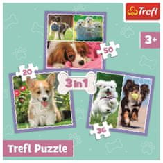 Trefl Puzzle Aranyos kiskutyák 3in1 (20,36,50 darab)