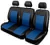 Autós Üléshuzat Szett, Comfort 2+1, Műbőr, Fekete, Kék