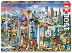 EDUCA Puzzle Wonders of North America 1500 darabos puzzle