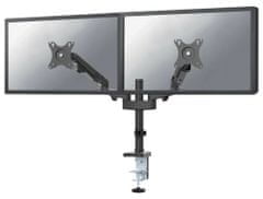 Neomounts DS70-750BL2/Display Holder/Desktop Pole/17-27"/Clamp/VESA 100X100/Support 2x7kg/Gas Piston/2 Displays/Fekete
