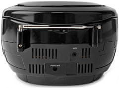 Nedis CD lejátszó Boombox/ 9 Watt teljesítmény/ akkumulátor/ hálózati tápellátás/ sztereó/ BT/ FM/ USB/ fekete