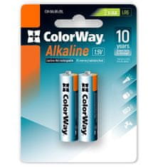 ColorWay Színes lúgos elemek AA/ 1.5V/ 2db a csomagban/ Blister