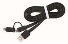 Gembird kábel 2v1 combo, Lightning 8-tűs (M) / microUSB USB 2.0 (M), 1 m, fekete