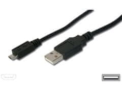 Manhattan USBA(M)-microUSB B(M) kábel, 5pin Nokia CA-101, Kodak #8913907 3m, fekete