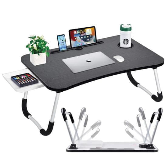 Severno Összecsukható laptop asztal fekete