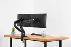 Assmann Digitus univerzális kettős monitor tartó gázrugóval, 15-32 ", 2x 9 kg (max.), Fekete VESA: 75 x 75, 100 x 100