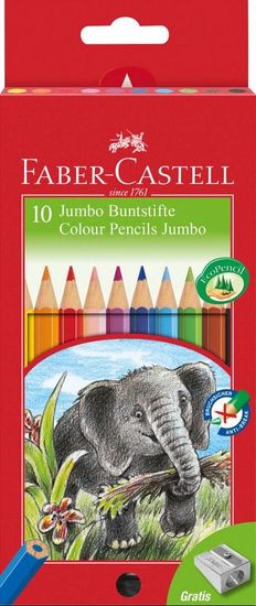 Faber-Castell Jumbo zsírkréták 10db + ceruzahegyező