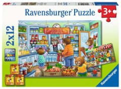 Ravensburger Puzzle Medvék a bevásárláson 2x12 db