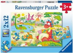 Ravensburger Puzzle Népszerű dinoszauruszok 2x12 darab