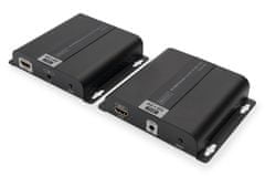 Digitus 4K HDMI Extender Kit over IP/CAT 5, 6 (120 m), teljes PoE tápegység, UHD 4K/30 Hz