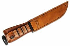KA-BAR® KB-1317 Kutyafejes többcélú kés 18 cm, fekete, bőr karikák, bőrtok